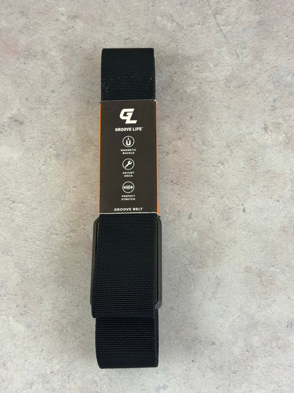 Groove Life Adjustable Web Belt with Magnetic Buckle Black/Black